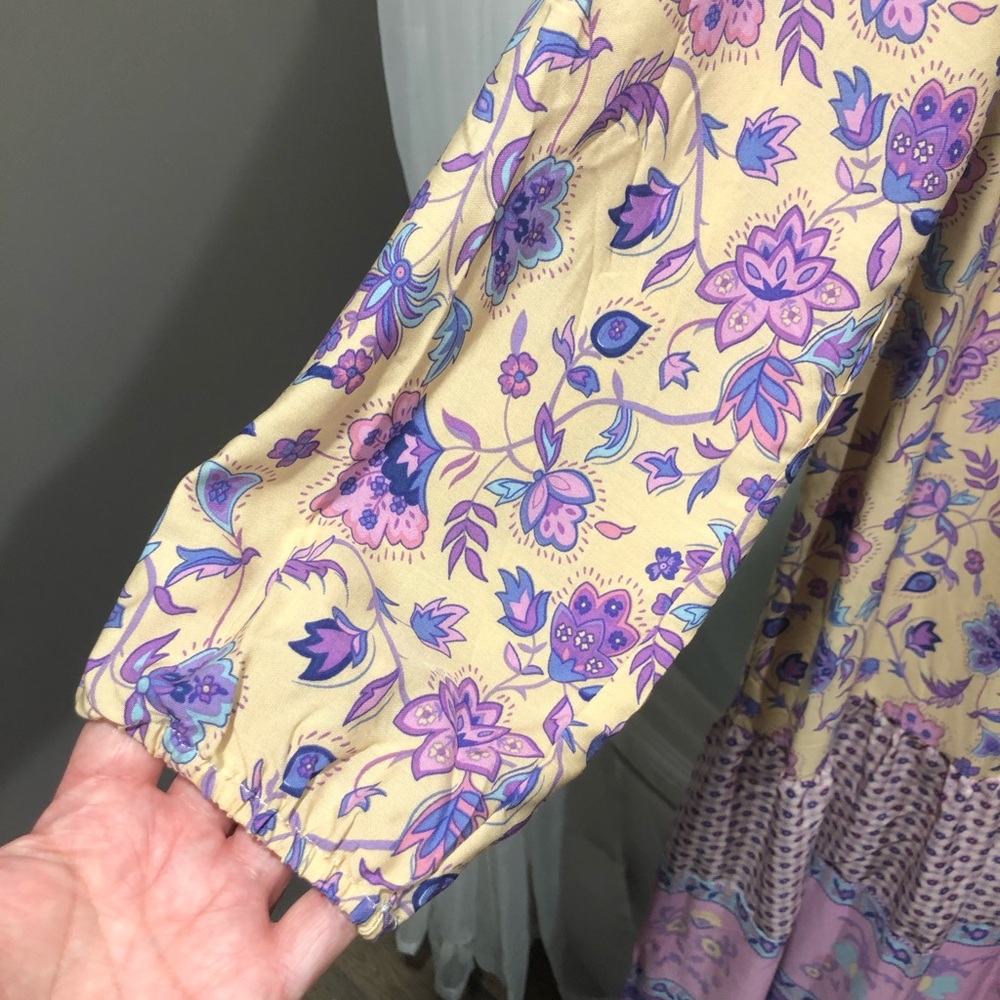 Pink & cream floral Boho maxi dress - Picture 6 of 10